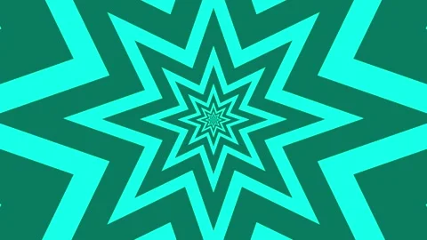Cyan Starburst Pattern Animation - Hypnotic Geometric Background Motion Stock Footage 333472134