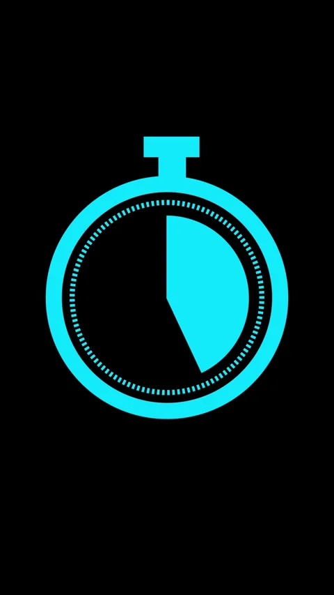 Cyan stopwatch timer counting down with animated progress circle and increa.. 動画素材 331811762