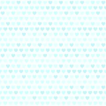 Cyan striped heart pattern. Seamless vector background Stock Illustration