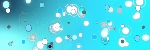 Cyan turquoise website banner with floating luminous particles in seamless loop Stock Footage 340274488