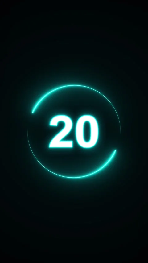 Cyan twenty four timer hrs interface numerals, sweeping arcs, soft halo lighting Stock Footage 340456635