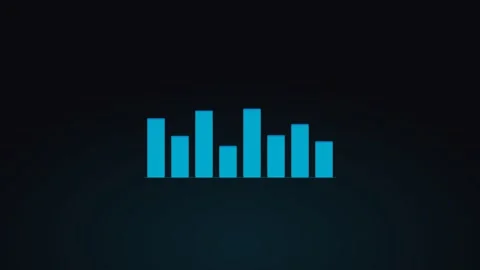 Cyan vertical bar chart displaying business data metrics. Professional motion Stock Footage 342626143