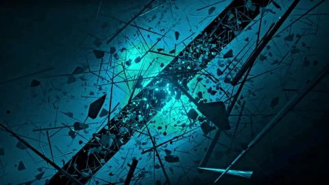 Cyan Void Debris Tunnel Sci-Fi 4K Seamless VJ Loop Stock-Footage 340255576