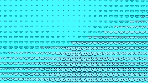 Cyan Watermelon Slice Halftone Pattern Sliding Video Loop Video stock 343422507