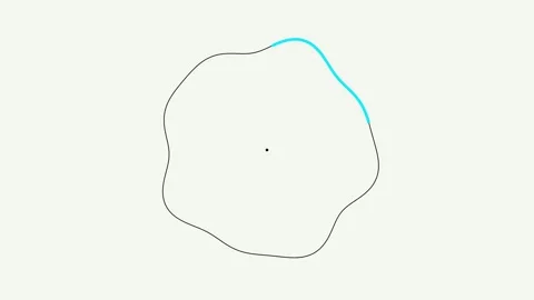 Cyan Wave Distorting Shape Animation for Use as an Abstract Background Stock Footage 333079109