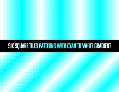 Cyan to white gradient in square tiles, seamless vector pattern, monochromatic Stock Illustration