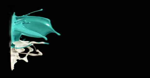 Cyan &amp; white paint in motion in 4K Stock-Footage 59921323