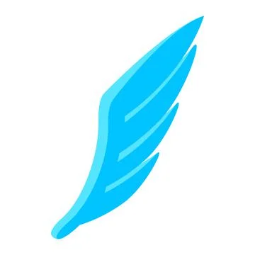 Cyan wing icon, isometric 3d style Stock Illustration