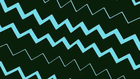 Cyan zigzag lines pattern on dark background Stock Illustration