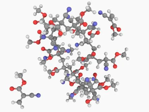 Cyanoacrylate molecule Stock Illustration