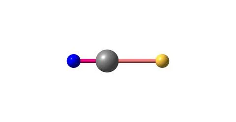 Cyanogen bromide molecular structure isolated on white Stock Illustration