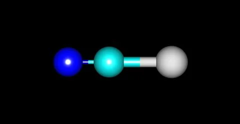 Cyanogen chloride molecular structure isolated on black Stock Illustration