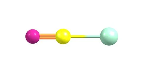 Cyanogen chloride molecular structure isolated on white Stock Illustration