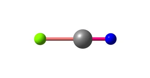 Cyanogen chloride molecular structure isolated on white Stock Illustration