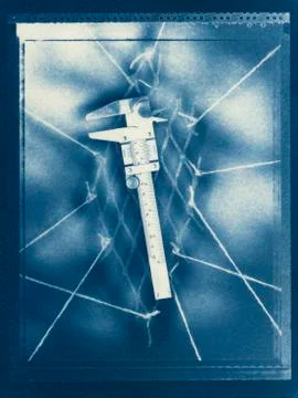 Cyanotype calipers Foto stock