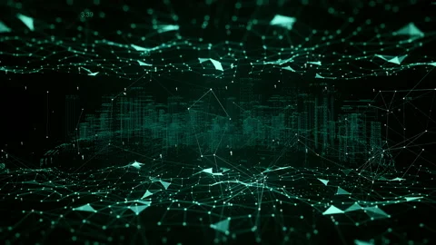 Cybe rcity Connect in a 3D animation Stock Footage 239028018