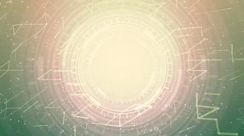 Cyber abstract background of moving hud circles, fashion concept Illustrazione stock