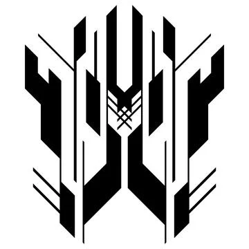 Cyber abstract design. Digital neo tribal style. Stock Illustration