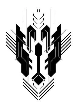Cyber abstract design. Digital neo tribal style. Stockillustratie