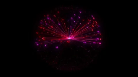 Cyber AI Brain Sphere Dense Activity Seamless Loop Stock Footage 250363046