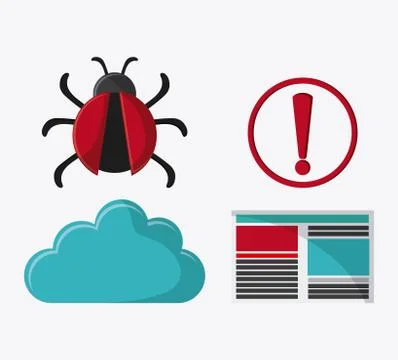 Cyber and System Security icon Stock Illustration