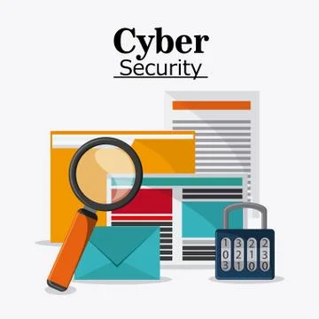 Cyber and System Security icon Illustrazione stock