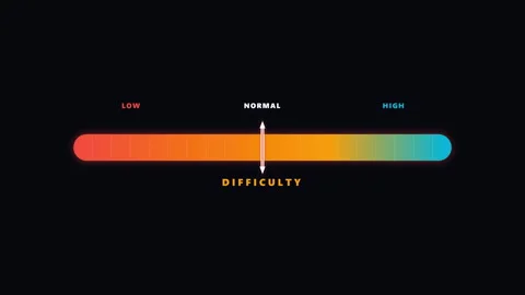 Cyber-arcade-hazard-difficulty-range slider 스톡 동영상 345643444