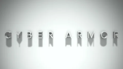 Cyber armor 3D title animation with shadows on a white background 動画素材 297457463