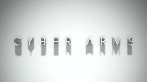 Cyber arms 3D title animation with shadows on a white background 動画素材 297457464