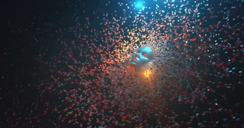 Cyber Artificial Intelligence AI neural network concept Stock Footage 148146859