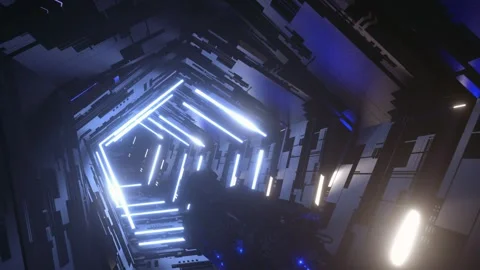 Cyber Astronaut VJ Loop, VJ Loop for Techno Parties, Neon Spacewalk: Cyberpunk  Stock Footage 286138608