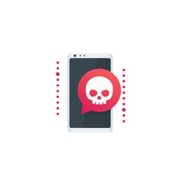 Cyber attack alert, mobile security vector icon Stock Illustration