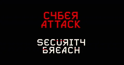 Cyber attack alert russian modern glitch concept animation Stock Footage 220432921