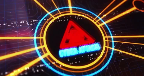 Cyber attack alert symbol 3d digital concept Stock Footage 311979508