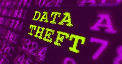 Cyber attack and computer security warnings - data theft Stock Illustration