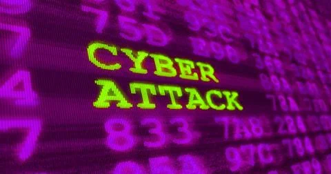 Cyber attack and computer security warnings with noise effect Stock Illustration