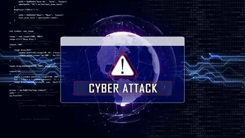 CYBER ATTACK and Earth Connections Network, Animation, Background, Loop Stock-Footage 204014632