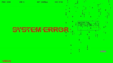 Cyber attack and hacking sequence on green screen overlay. Stock Footage 318606897