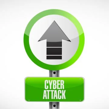Cyber attack arrow sign concept Illustrazione stock