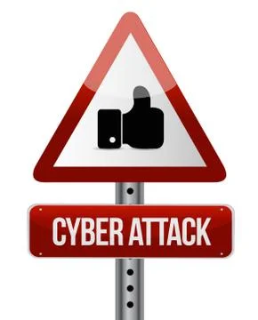 Cyber attack attention sign concept Illustrazione stock