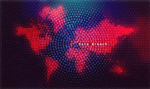 Cyber attack background with map of the world. Hacking concept illustration Stock Illustration