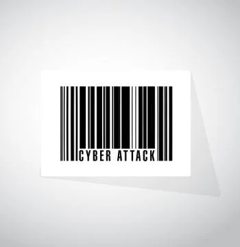 Cyber attack barcode sign concept Illustrazione stock