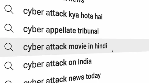 Cyber Attack is being typed in a search bar on a computer. Stock Footage 229847098