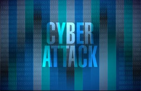 Cyber attack binary sign concept Stockillustratie