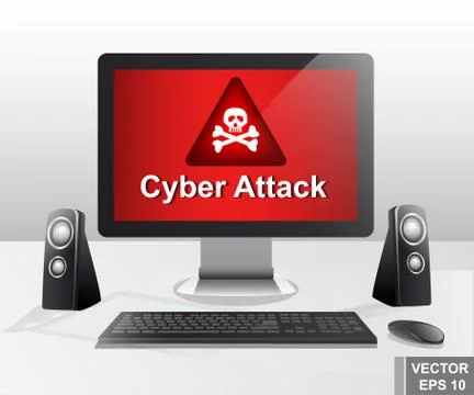 Cyber attack. Breaking. Hacker. Modern technologies. Computer virus. The Inte イラスト素材