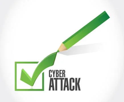 Cyber attack check mark sign concept イラスト素材