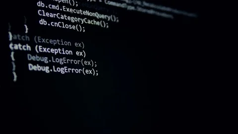 Cyber attack concept. Computer program code running in a virtual space. 4K Stock Footage 75568887