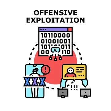 Cyber attack concept exploiting personal data online Stock Illustration
