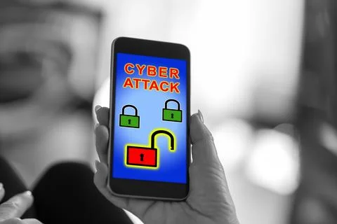 Cyber attack concept on a smartphone イラスト素材