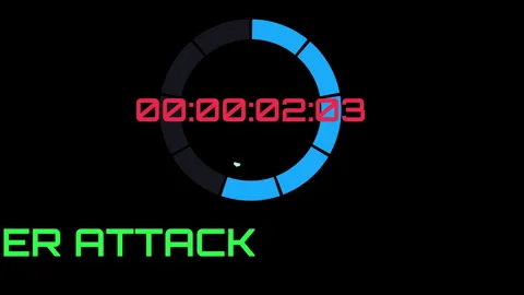 Cyber attack countdown timer initiating digital security breach 库存影片 337358711